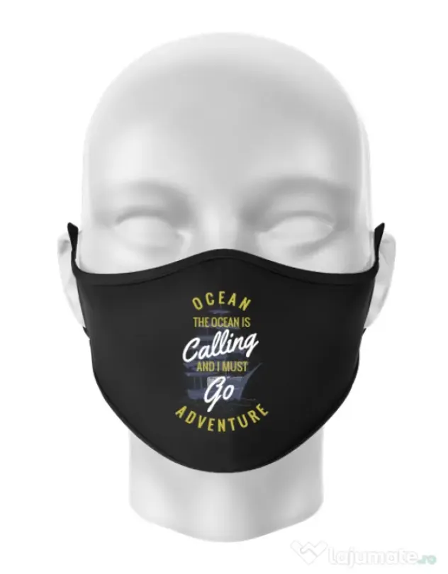 Masca personalizata reutilizabila Ocean adventure Negru