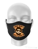 Masca personalizata reutilizabila One man wolf pack Negru