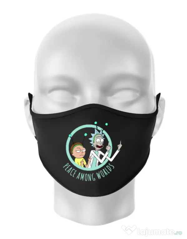 Masca personalizata reutilizabila Peace among worlds Negru