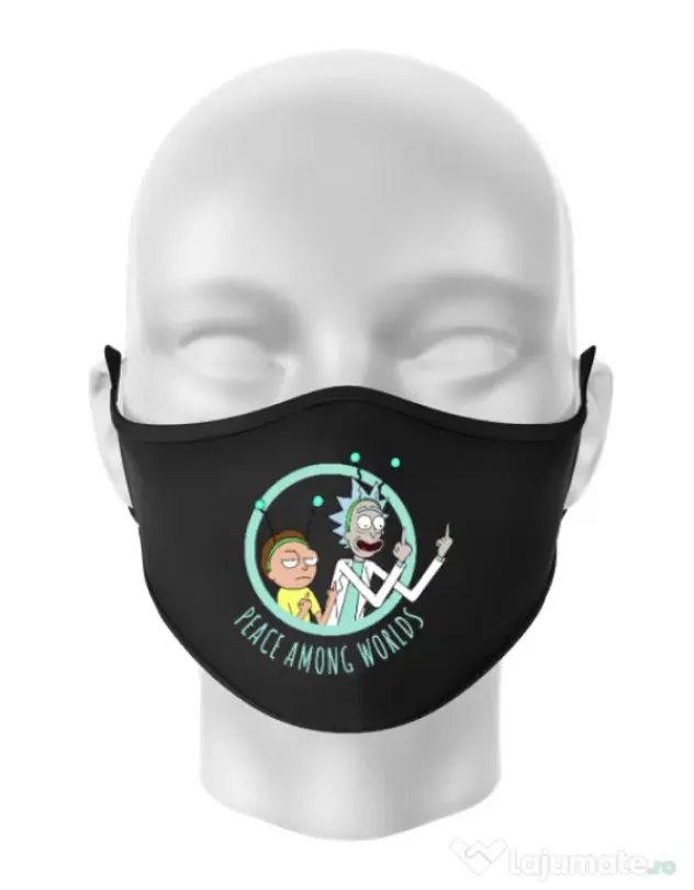 Masca personalizata reutilizabila Peace among worlds Negru