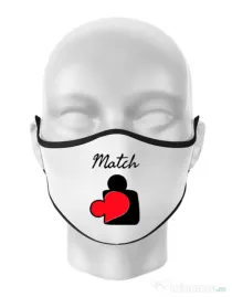 Masca personalizata reutilizabila Perfect match Alb