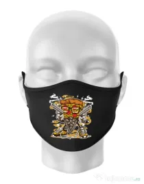 Masca personalizata reutilizabila Pizza Gangster Negru