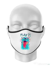 Masca personalizata reutilizabila Play Alb