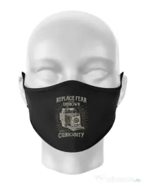 Masca personalizata reutilizabila Replace Fear Negru