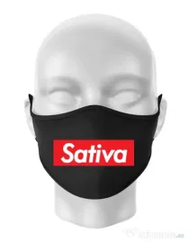Masca personalizata reutilizabila Sativa Negru