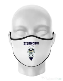 Masca personalizata reutilizabila Silence Alb