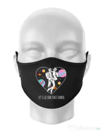 Masca personalizata reutilizabila Space love Negru
