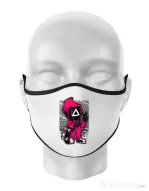 Masca personalizata reutilizabila Squid Game 4 Alb