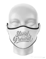 Masca personalizata reutilizabila Stand Your Ground Alb