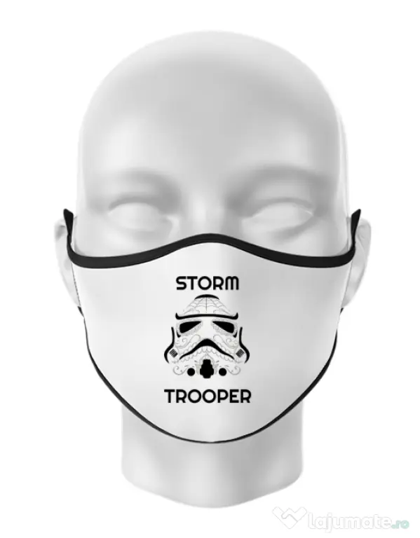 Masca personalizata reutilizabila Storm trooper Alb