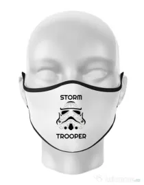 Masca personalizata reutilizabila Storm trooper Alb