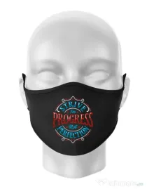 Masca personalizata reutilizabila Strive For Progress Not Perfection Negru