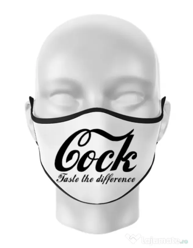 Masca personalizata reutilizabila Taste the difference Alb