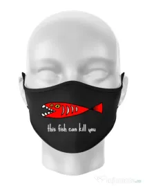 Masca personalizata reutilizabila This fish can kill you Negru