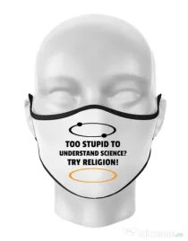 Masca personalizata reutilizabila Try religion Alb