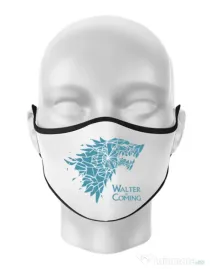 Masca personalizata reutilizabila Walter is coming Alb