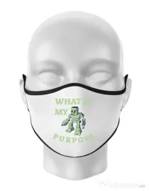 Masca personalizata reutilizabila What is my purpose Alb