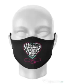 Masca personalizata reutilizabila Work of heart Negru