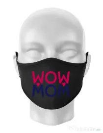 Masca personalizata reutilizabila Wow mom Negru