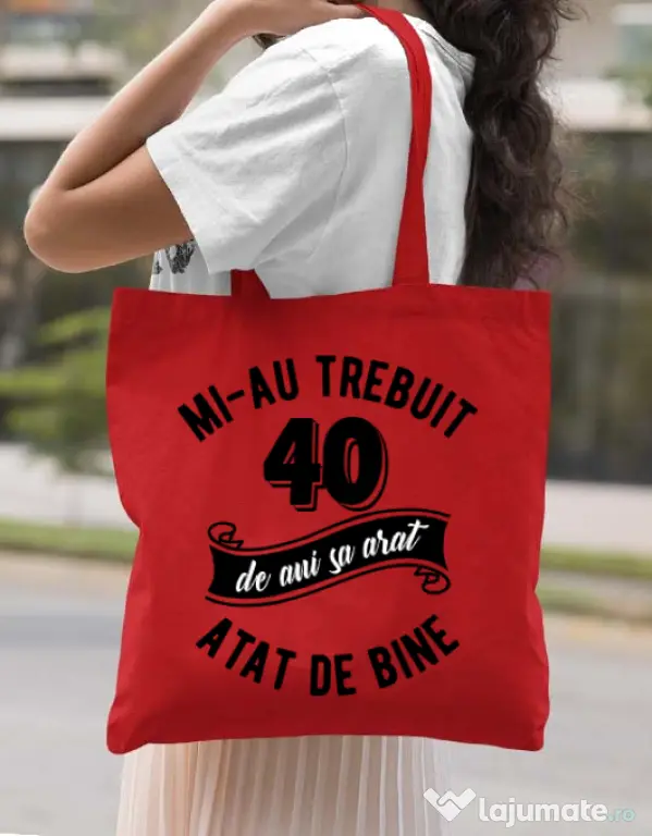 Sacosa din panza 40 de ani Rosu