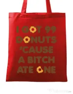 Sacosa din panza 99 Donuts Rosu