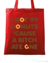 Sacosa din panza 99 Donuts Rosu