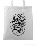 Sacosa din panza Accept Yourself Alb