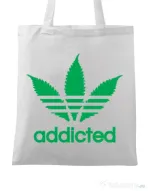Sacosa din panza Addicted Alb