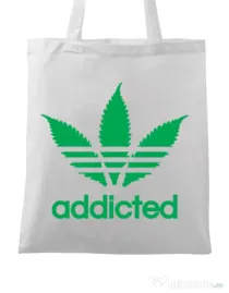 Sacosa din panza Addicted Alb
