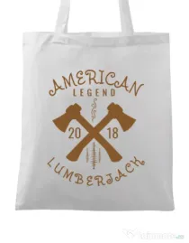 Sacosa din panza American lumberjack Alb