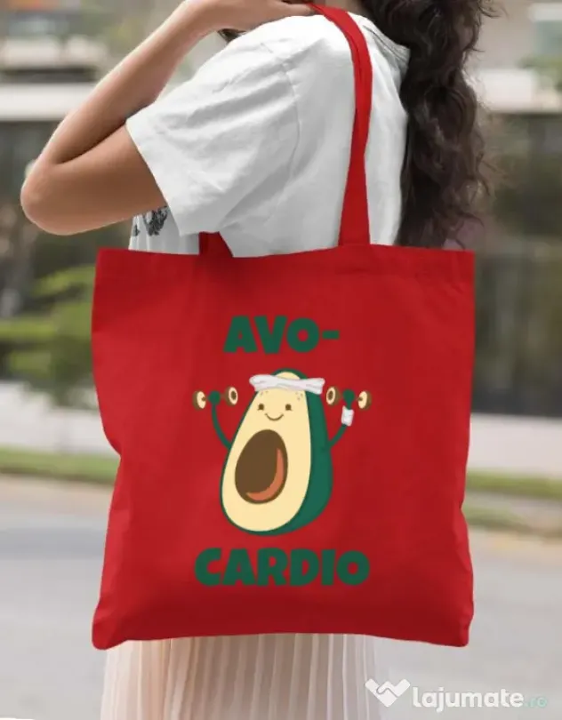 Sacosa din panza Avo-cardio Rosu