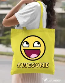 Sacosa din panza Awesome Galben
