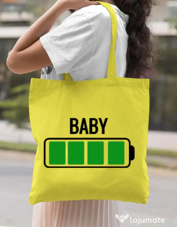 Sacosa din panza Baby battery Galben