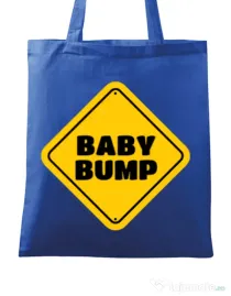 Sacosa din panza Baby bump Albastru regal