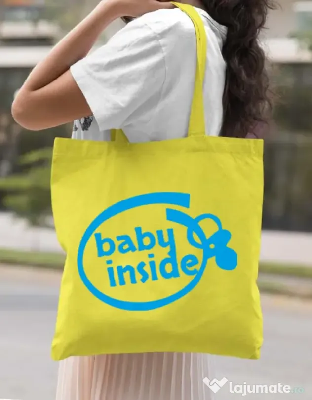 Sacosa din panza Baby inside Galben