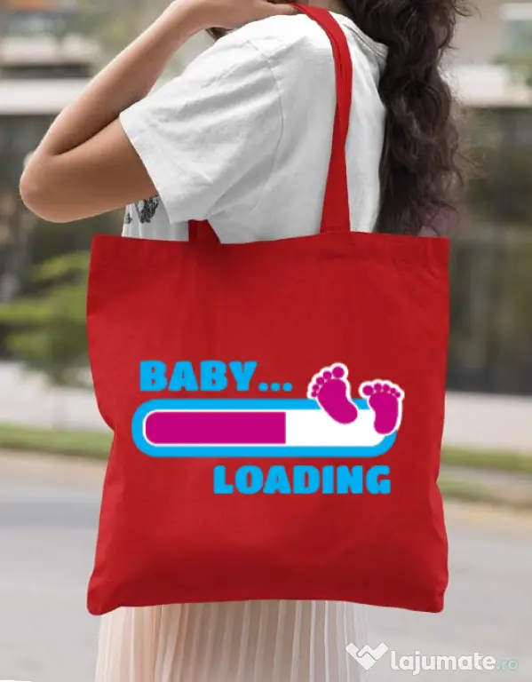 Sacosa din panza Baby loading Rosu