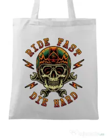 Sacosa din panza Bad rider Alb