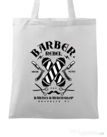 Sacosa din panza Barber Rebel II Alb