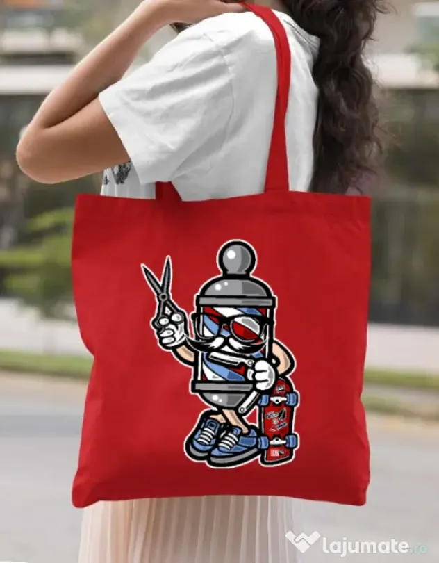 Sacosa din panza Barber Skater Rosu