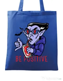 Sacosa din panza Be positive Albastru regal