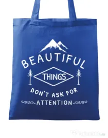 Sacosa din panza Beautiful things Albastru regal