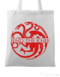 Sacosa din panza Bend the knee Alb