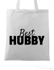 Sacosa din panza Best hubby Alb