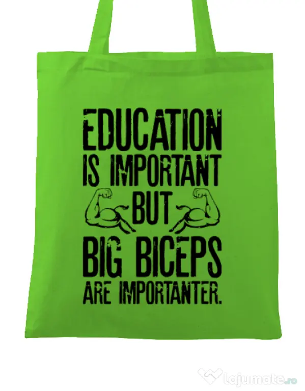 Sacosa din panza Big biceps Verde mar