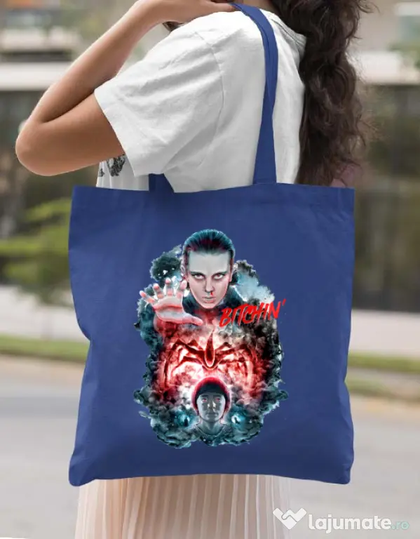 Sacosa din panza Bitchin Albastru regal