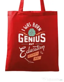 Sacosa din panza Born Genius Rosu