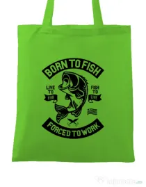 Sacosa din panza Born To Fish Verde mar
