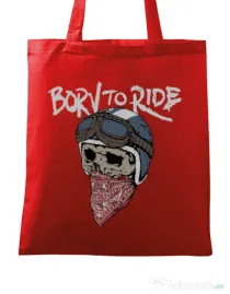 Sacosa din panza Born to ride Rosu