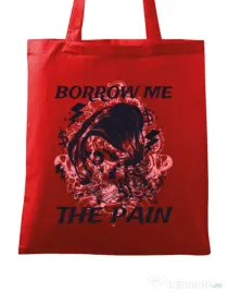Sacosa din panza Borrow me the pain Rosu