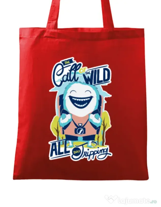 Sacosa din panza Call of the wild Rosu